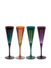 L'objet Prism Champagne Flutes Set (set Of Four) In Multi