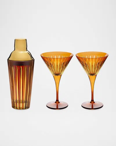 L'OBJET PRISM COCKTAIL SHAKER & MARTINI GLASS SET