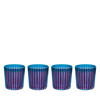 L'objet Prism Double Old Fashioned Glasses, Blue, Set Of 4