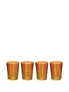 L'objet Prism 17 Oz. Highball Glasses, Set Of 4 In Orange