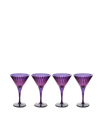 L'objet Lobjet Prism Martini Glasses Set Of 4 Purple