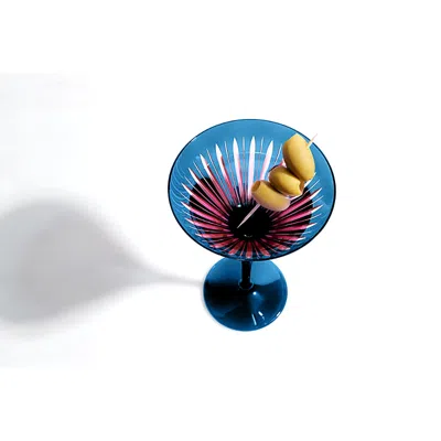 L'objet Prism Martini Glasses, Blue, Set Of 4 In Multi