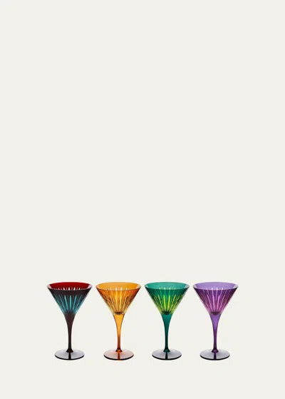 L'objet Prism Martini Glasses, Set Of 4 In Multi