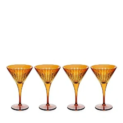 L'objet Prism Martini Glasses, Set Of 4 In Amber