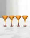 L'objet Prism Martini Glasses, Set Of 4 In Amber/honey