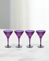L'objet Prism Martini Glasses, Set Of 4 In Purple/laveder