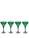 L'objet Set Of Four Prism Martini Glasses In Green