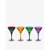 L'objet Prism Martini Glasses Set Of Four Multi In Multi