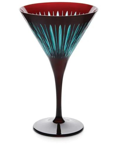 L'objet Prism Set Of 4 Martini Glasses In Bordeaux