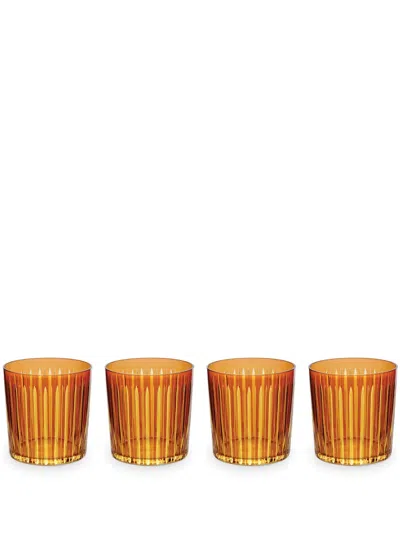 L'objet Prism Old Fashioned Glasses Set Of Four In Amber