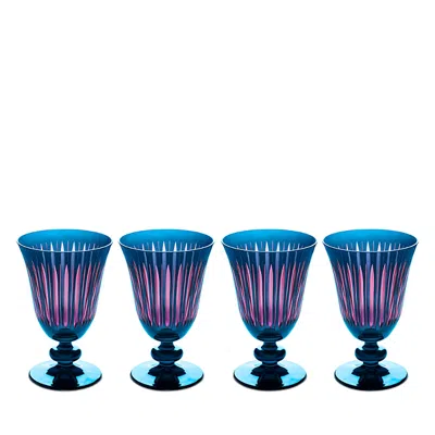 L'objet Prism Wine Glasses, Blue, Set Of 4