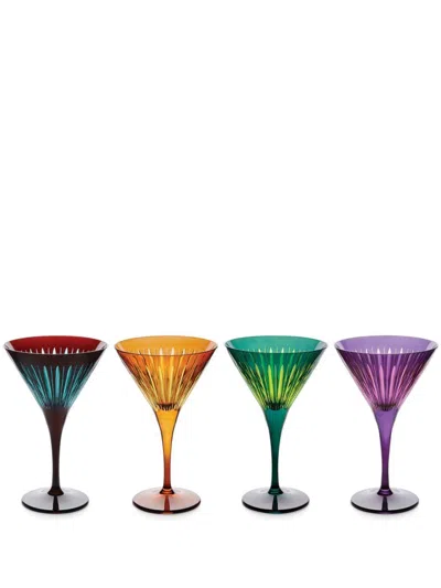 L'objet Purple Prism Martini Glass Set