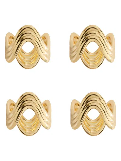 L'objet Ripple 4-piece Napkin Ring Set In Gold