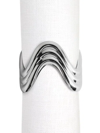 L'objet Ripple 4-piece Napkin Ring Set In Silver