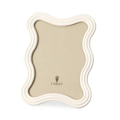 L'objet Ripple Enamel Photo Frame, 5" X 7" In White