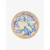 L'objet Ruan Hoffmann Collection Large Earthenware Bowl 45cm White Blue And Gold In White Blue And Gold