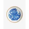 L'objet White Blue And Gold Ruan Hoffmann Collection Medium Bowl 25cm In White Blue And Gold