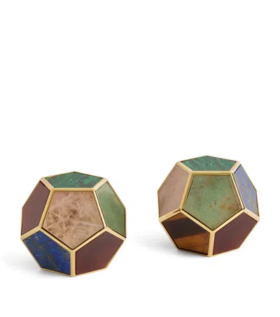 L'objet Set Of 2 Mixed-stone Pentagon Spice Jewels In Multi