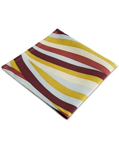 L'objet Set Of 4 Linen Sateen Landscape Napkins In Multi