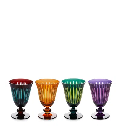 L'objet Set Of 4 Prism Wine Glasses In Multi