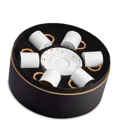 L'objet Set Of 6 Haas Mojave Espresso Cups And Saucers In Black