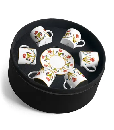 L'objet Set Of 6 Porcelain Grand Tour Espresso Cups And Saucers