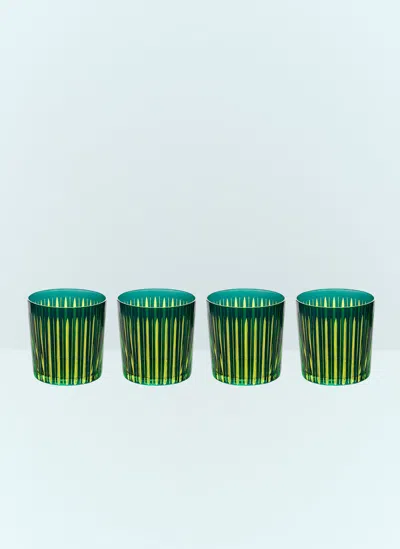 L'OBJET SET OF FOUR PRISM COCKTAIL GLASSES
