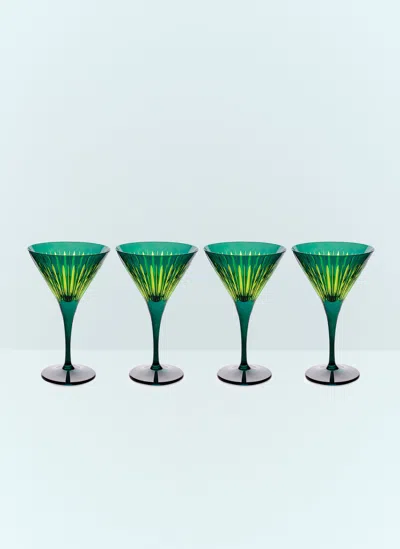 L'objet Set Of 4 Martini Glasses In Green
