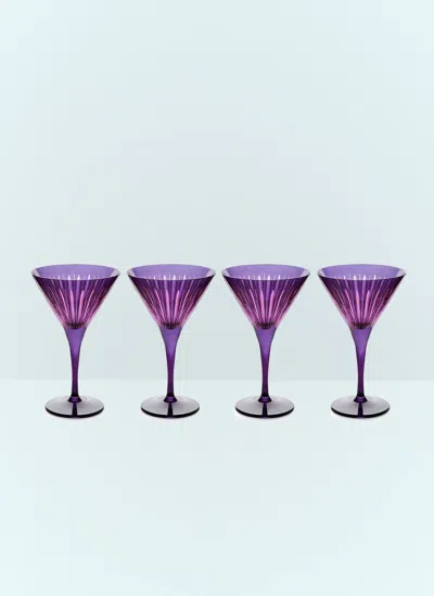 L'OBJET SET OF FOUR PRISM MARTINI GLASSES