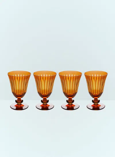 L'OBJET SET OF FOUR PRISM WINE GLASSES