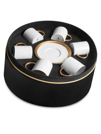 L'objet Seven-piece Corde Porcelain Espresso And Saucer Set