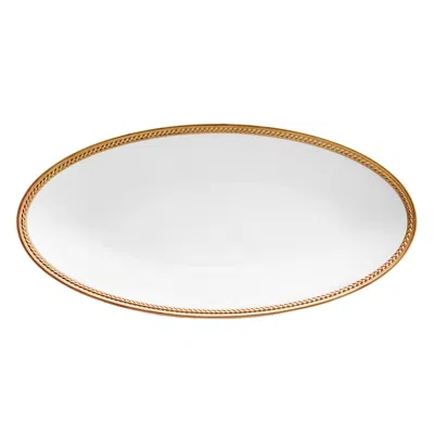 L'OBJET L'OBJET SOIE TRESSE GOLD OVAL PLATTER, SMALL