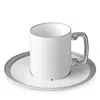 L'objet Soie Tressee Platinum-plated Espresso Cup & Saucer In Silver
