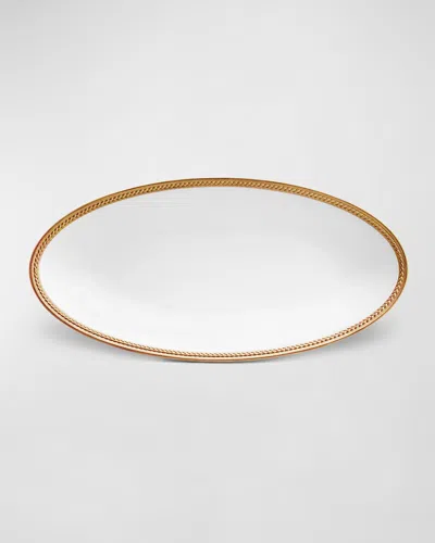 L'objet Soie Tressee 24k Gold-plated Oval Platter, 14"