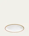 L'objet Soie Tressee 24k Gold-plated Oval Platter, 14" In White