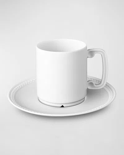L'objet Soie Tressee Espresso Cup & Saucer In White