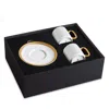 L'objet Soie Tressee Golden 3-piece Espresso Cup & Saucer Set In Gold