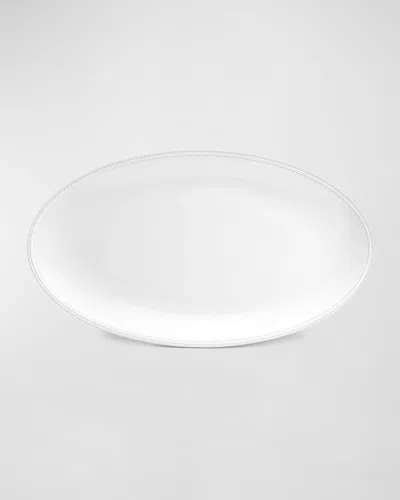 L'objet Soie Tressee Large Oval Platter, 21" In White