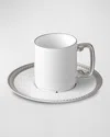 L'objet Soie Tressee Platinum-plated Espresso Cup & Saucer