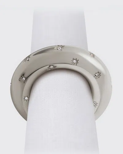 L'objet Stars Jewel Napkin Rings, Set Of 4 In Silver