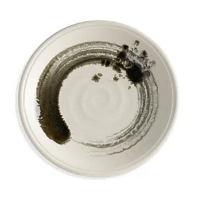 L'objet Sumi Brush Dinner Plate In White/ Black