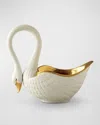 L'objet Swan 24k Gold-plated Bowl, 6.5" Wide In Multi