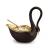 L'objet Porcelain Swan Salt Cellar In Black