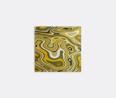 L'objet Linen Sateen Waves Set Of 4 Napkins In Green