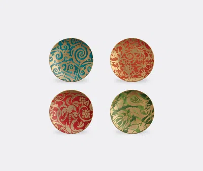 L'objet Fortuny Set Of 4 Earthenware Dessert Plates In Multicolor