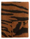 L'objet Tiger Print Alpaca Throw In Brown