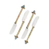 L'objet Venise 4-piece 24k Goldplated Stainless Steel & Amazonite Spreader Set In White