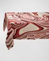 L'objet Waves Linen Sateen Tablecloth, 70" X 126"