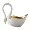 L'objet Swan 24k Gold-plated Bowl, 6.5" Wide In White