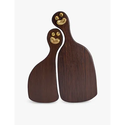 L'objet Wood & Gold  X Haas Brothers Nested Wooden Cheese Boards Set Of Two
